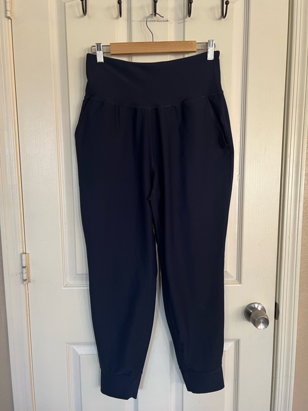 Old Navy Active Powersoft Navy Blue Jogger Pants Women’s Large High Rise Pockets